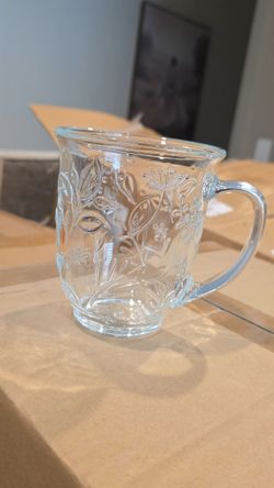 Wildflower glass coffee mugs Princess House tazas de Cristal