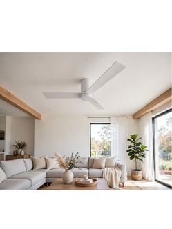 White 3-Blade Ceiling Fan with Light