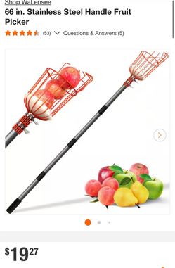 WaLensee 66 in. Stainless Steel Fruit Picker