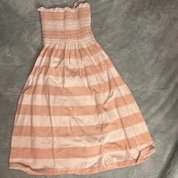 Creamsicle Summer Dress Scrunch Tube Top Size Small 