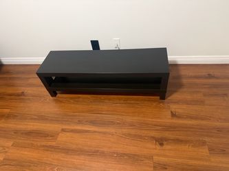 Black Low-Profile TV Stand with Shelf