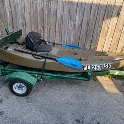 Trade Or Sell 10 foot sport fisher kayak with troller motor mount and trailer