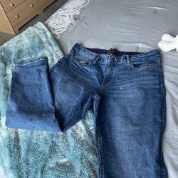👖Nautica  Blue Jeans Zig Zag Stitching Size 16 Petite