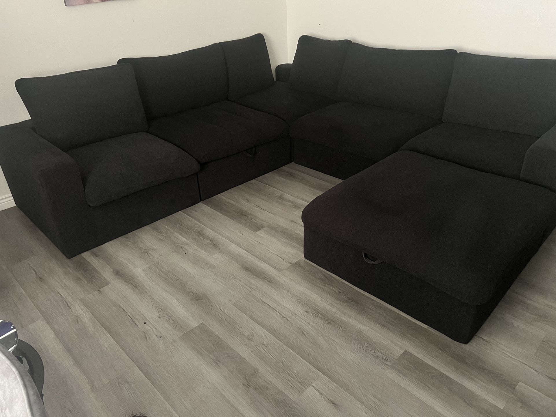 Large Black Sectional
