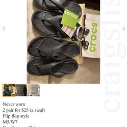CROCS 2 Pair Black 