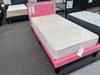 TWIN: Pink Platform New Bed With Nice Orthopedic Supreme Mattress Included 
Also available in Full Size. 