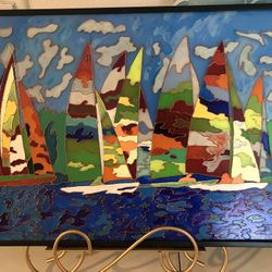 Stained glass painting “Regatta”