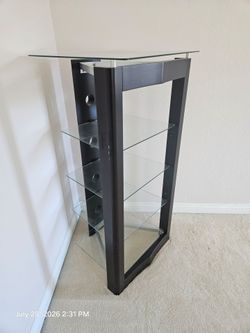 Glass top shelf 3' tall