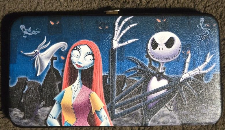 Disney Wallet, Hinged, Nightmare Before Christmas Zero Sally Jack Oogie Boogie Scene, Vegan Leather