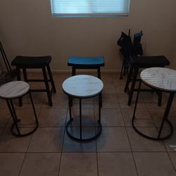 3 Bar Stools W Personal Tables