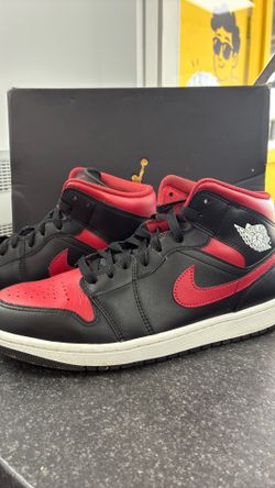 Air Jordan 1 Mid Red and Black