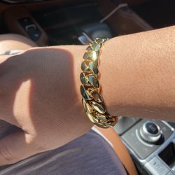 14k Gold Plated Cuban Link Brace