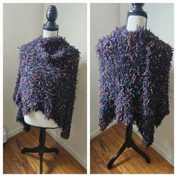 Vintage multi color Chico's sweater shawl wrap black purple pink green orange blue #Anthropologie #toryburch #freepeople 