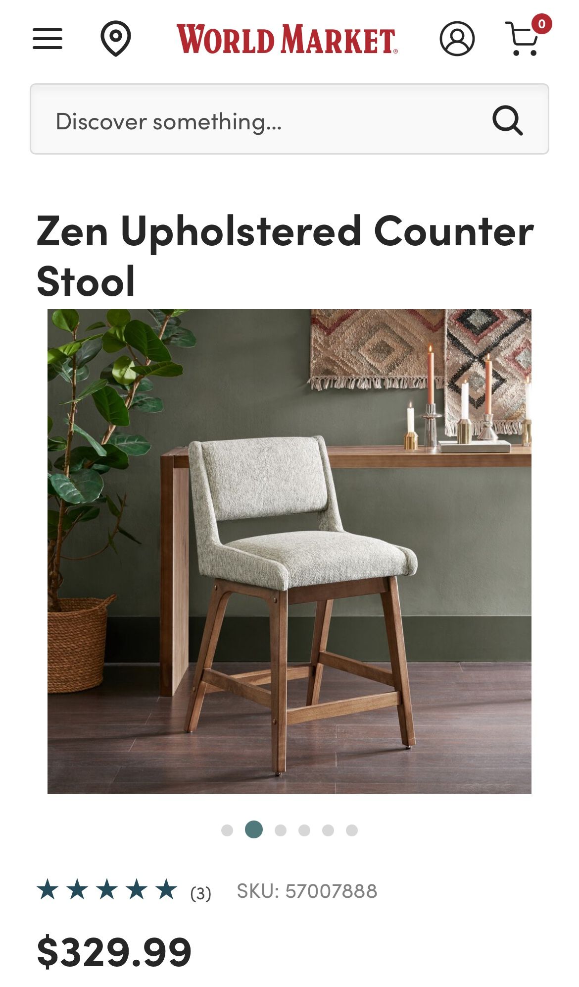 Upholstered Counter Bar Stools (2)