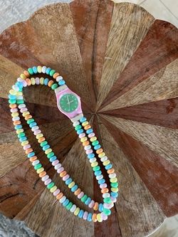 Swatch Watch with Candy Necklace Strap