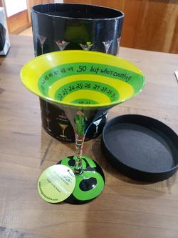 50th birthday martini glass