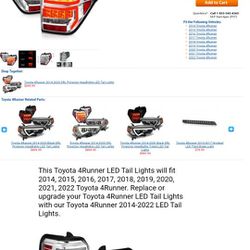 2012 Toyota Tail Light Used Like New 250.00