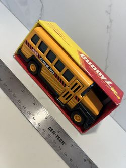 Vintage 1982 Buddy L Steel School Bus Toy In Original Box & Wish Book Complete 
