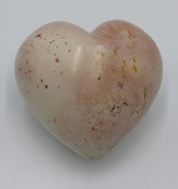 Natrual Stone Carved Heart Shaped Smooth Pink 3.5”