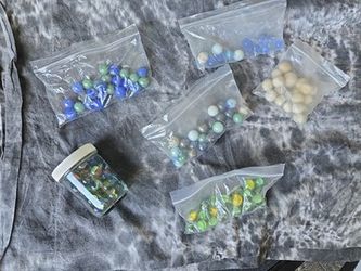 Vintage Marble Lot 100+ Clay Commie Galaxy Swirl Cat Eye Mixed Collector