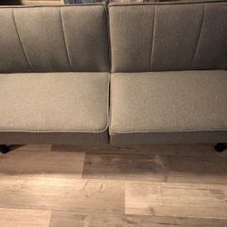 Mainstays 66" Studio Futon, Gray Linen Upholstery from Walmart payed $148.00 + Tax