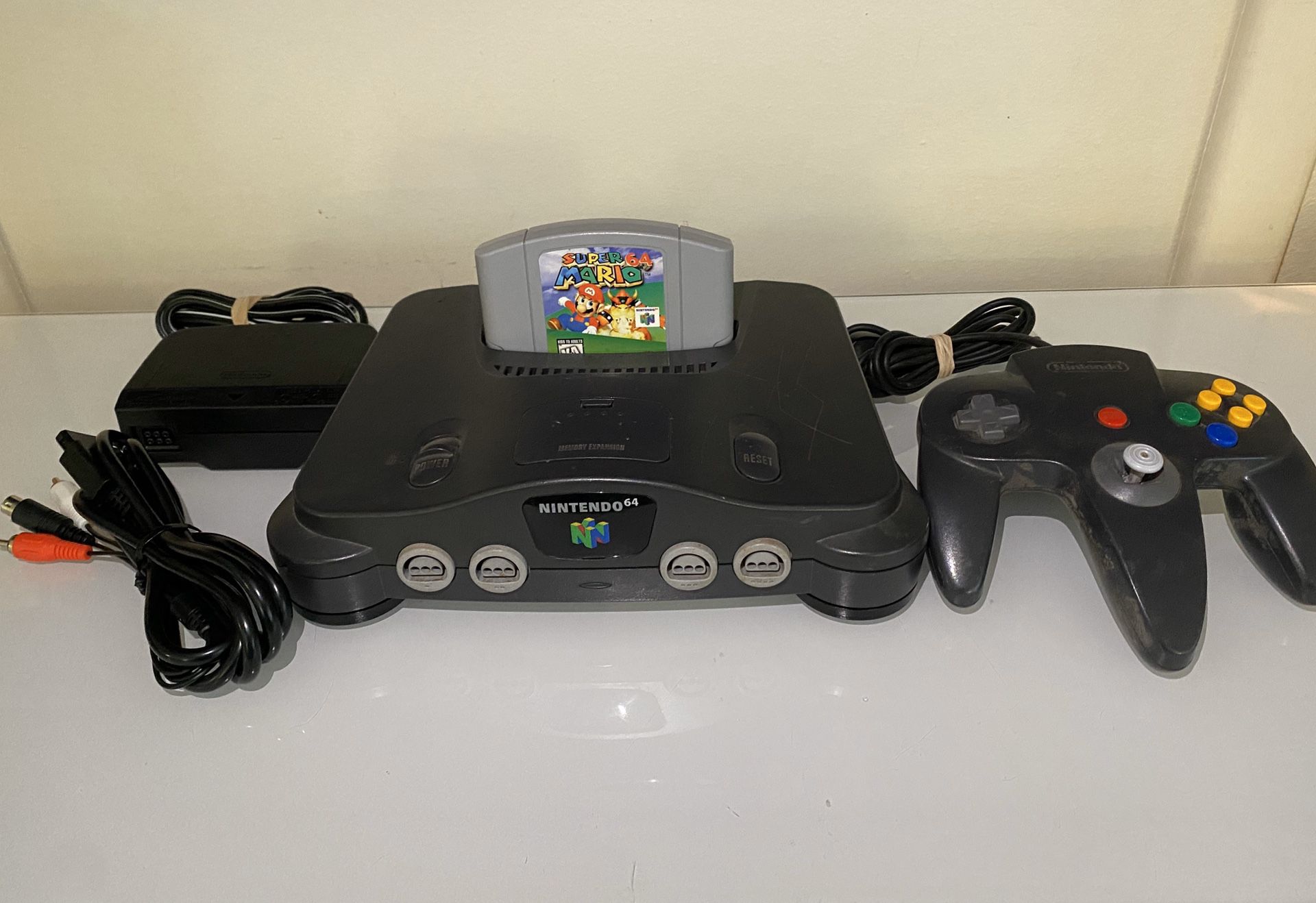 Nintendo 64 console with super Mario 64