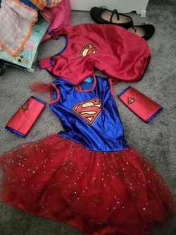 Supergirl Halloween Costume with Cape and Cuffs