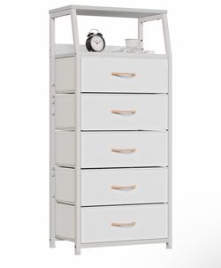 5 Drawer Fabric Dresser Storage Tower