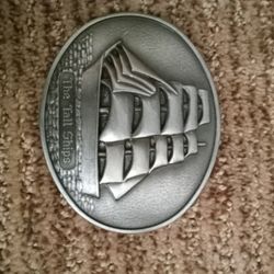 Vintage Tall Ship Belt Buckle 