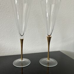 Pair Of Pier, One Champagne Glasses, 11 1/2 Inches Tall