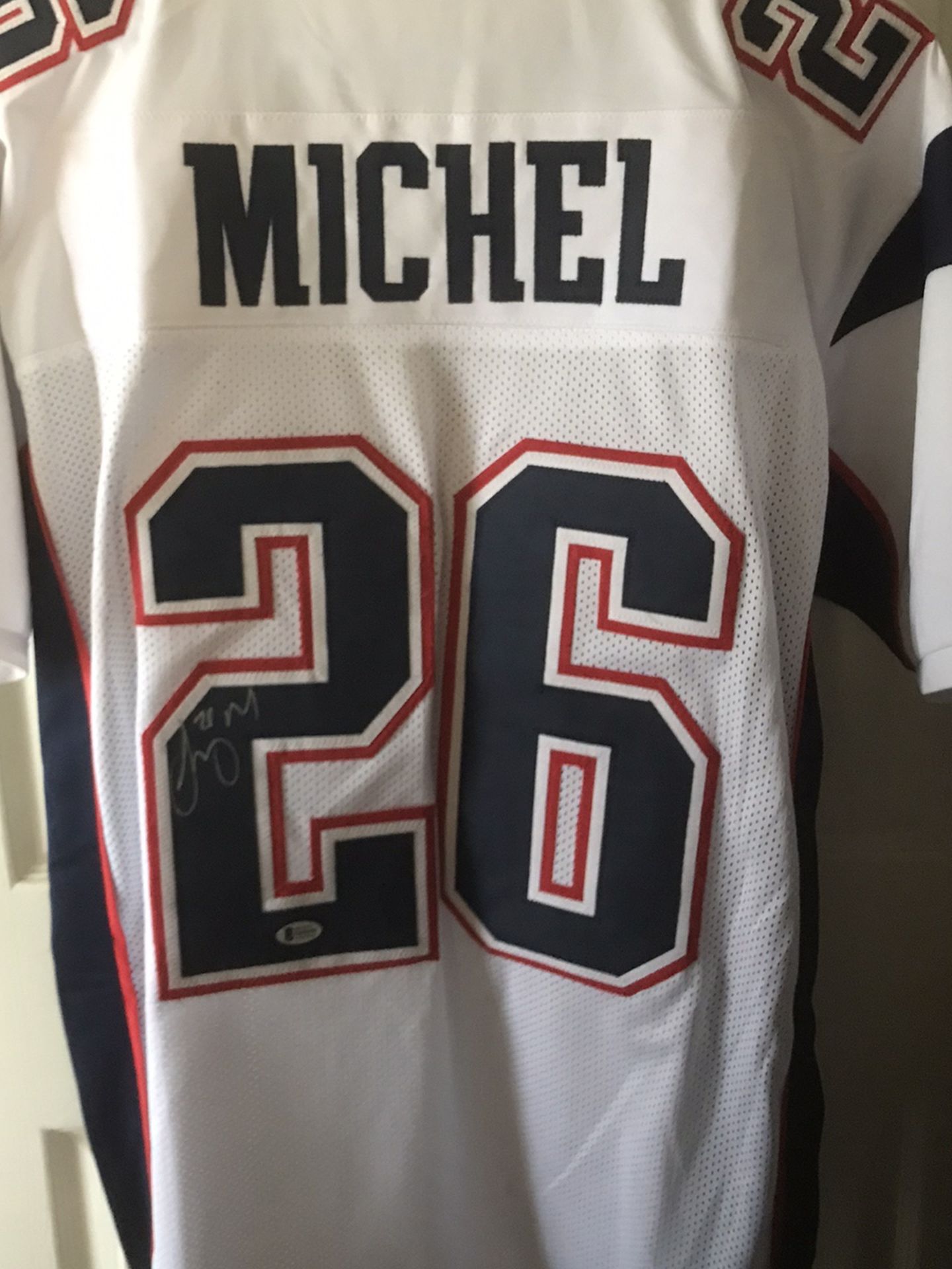 Sony Michel New England patriot autographed jersey COA