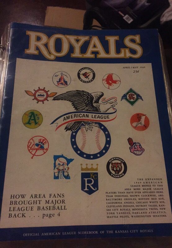 Official American League scorebook of the KC Royals 1969