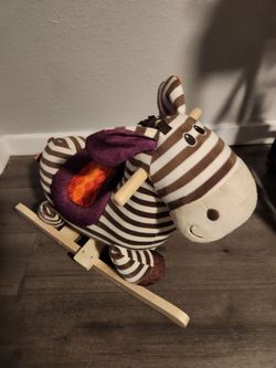 Toddler Zebra Rocking Horse Plush Rocker