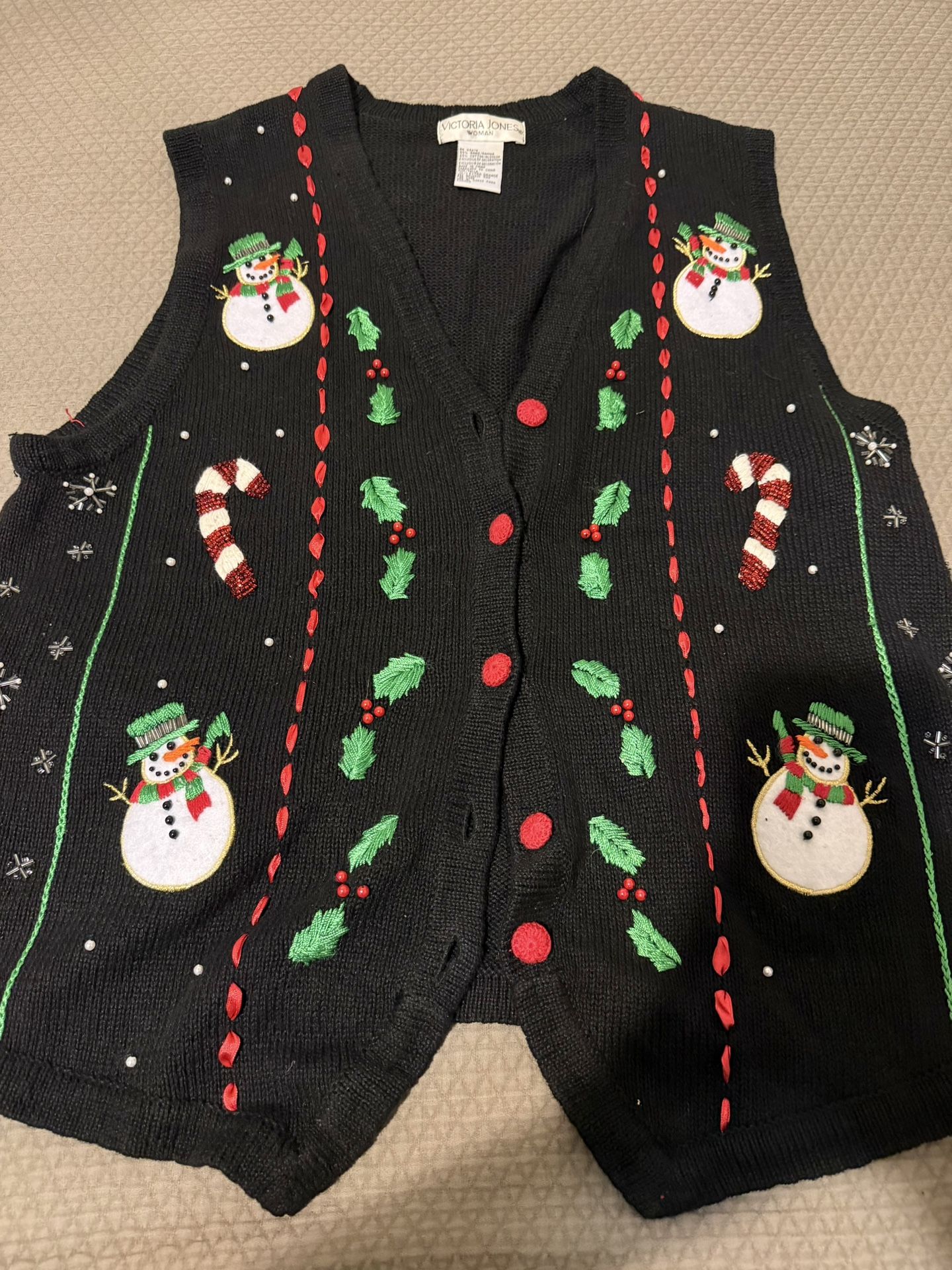 UGLY CHRISTMAS VEST UGLY CHRISTMAS SWEATER VICTORIA JONES PLUS SIZE 1X