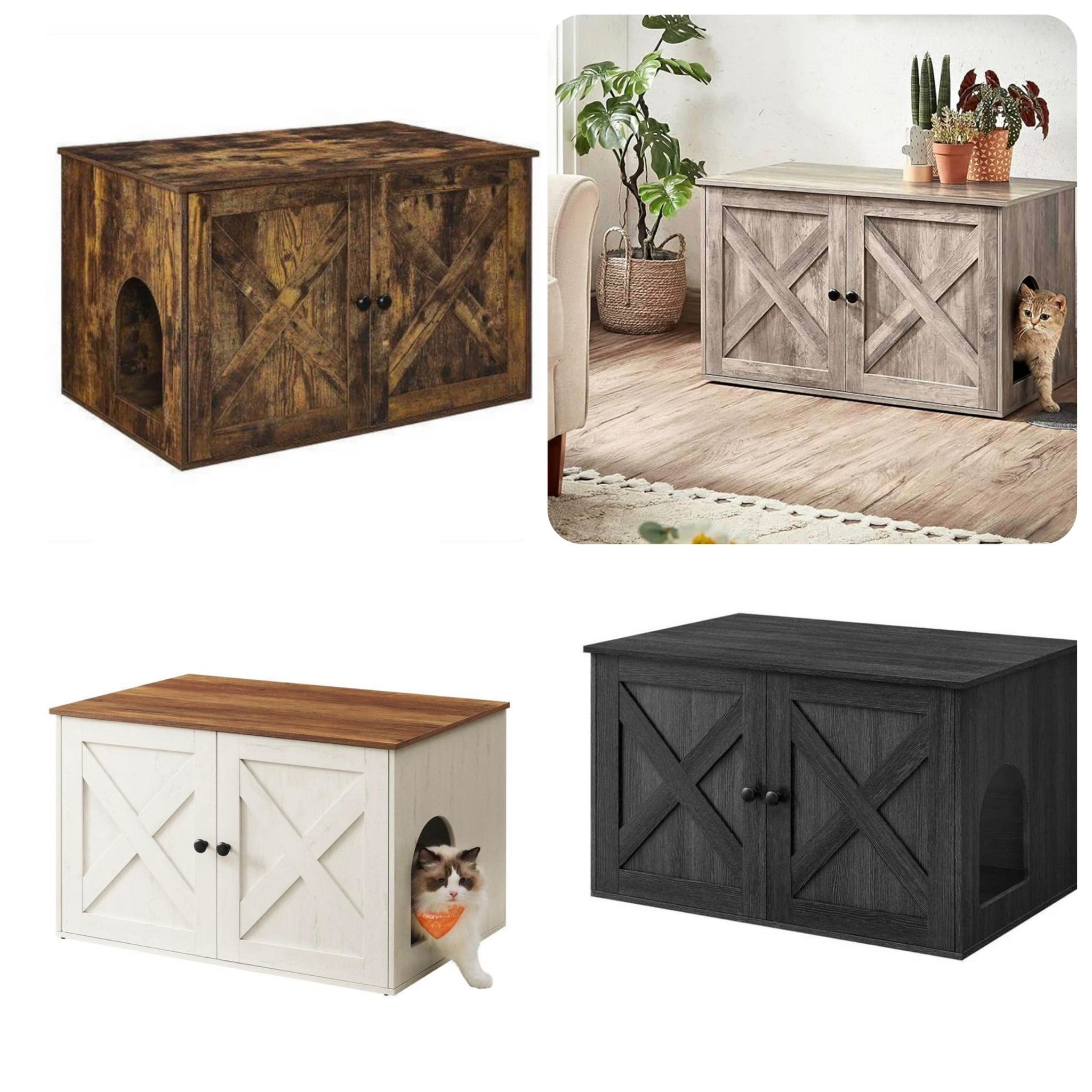 Cat Litter Box Enclosure with Removable Divider