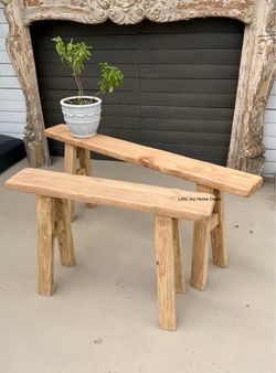 Minimalist Earthy Vintage Chinese Style Skinny Bench/Plant Stand (Price Varies)