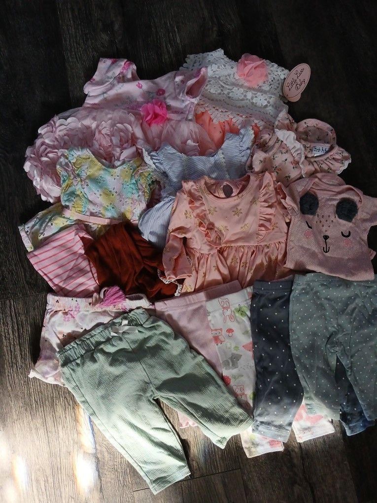 (15) Pcs 0-3 Mnth Baby Girl Clothes 