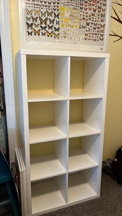 Ikea Kallax white bookshelf unit 2x4