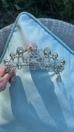 Beautiful Rhinestone Skull Tiara Heavy