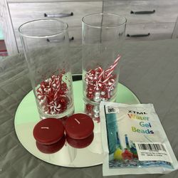 Christmas Red & White Floating Candle Set