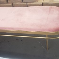 SAFAVIEH Sylva Oval Dusty Rose Velvet Bench