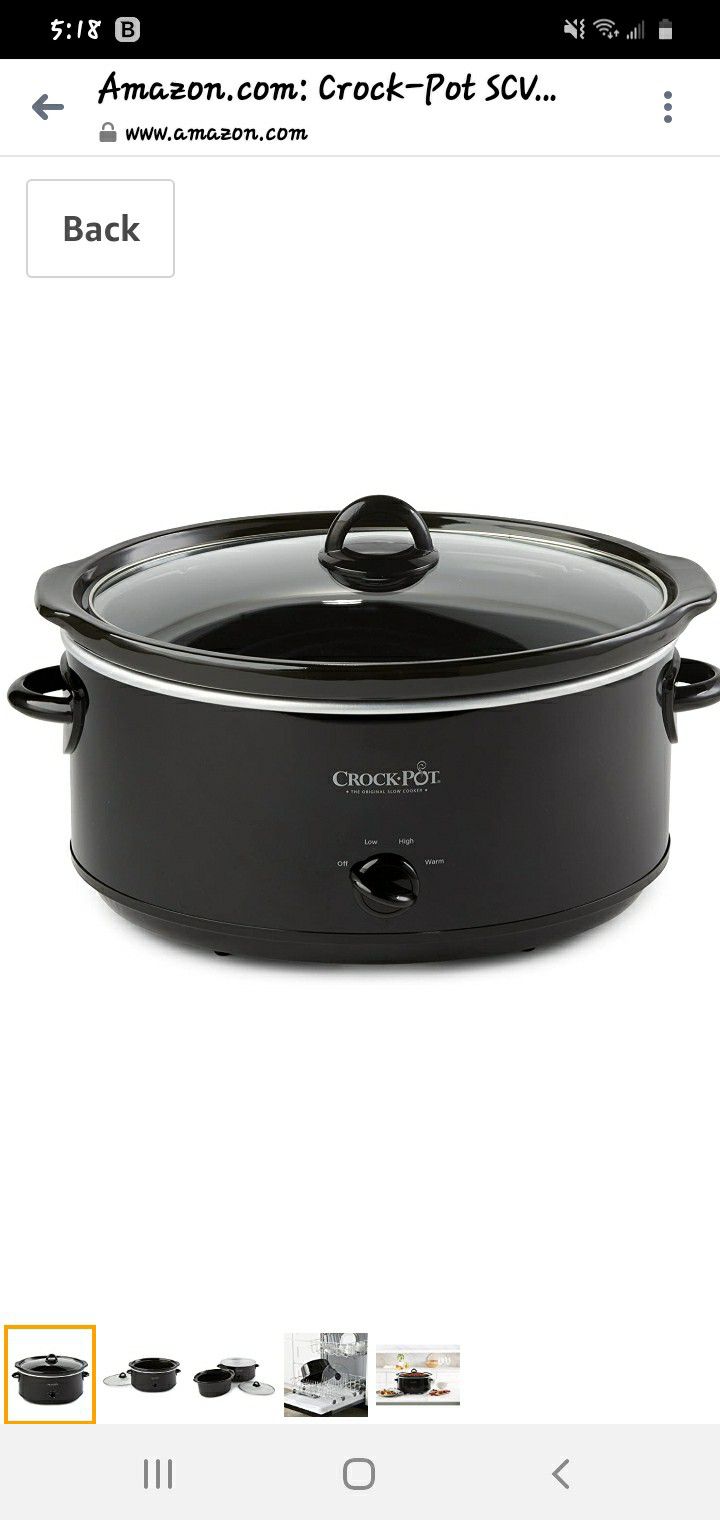 Crock-Pot SCV800-B, 8-Quart Oval Manual Slow Cooker, Black