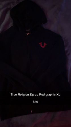 True Religion zip up black/red XL