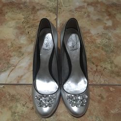 Baby Phat Silver Wedge Heels Size 10