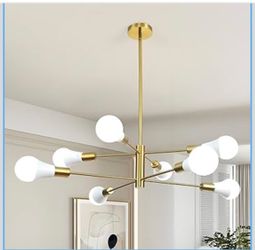 Modern Chandelier Ceiling Light Kitchen Island (Gold, 8 Light)