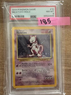 POKEMON Base Set Unlimited Mewtwo PSA 8