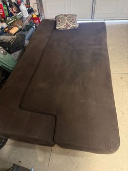 Brown Microfiber Futon Sofa Bed