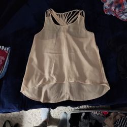 Beige L braided Back Tank