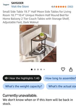 SAYGOER Half Moon Small Side Table
