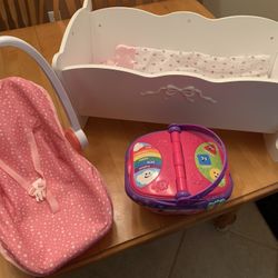 Dolls Crib And Baby Seat 